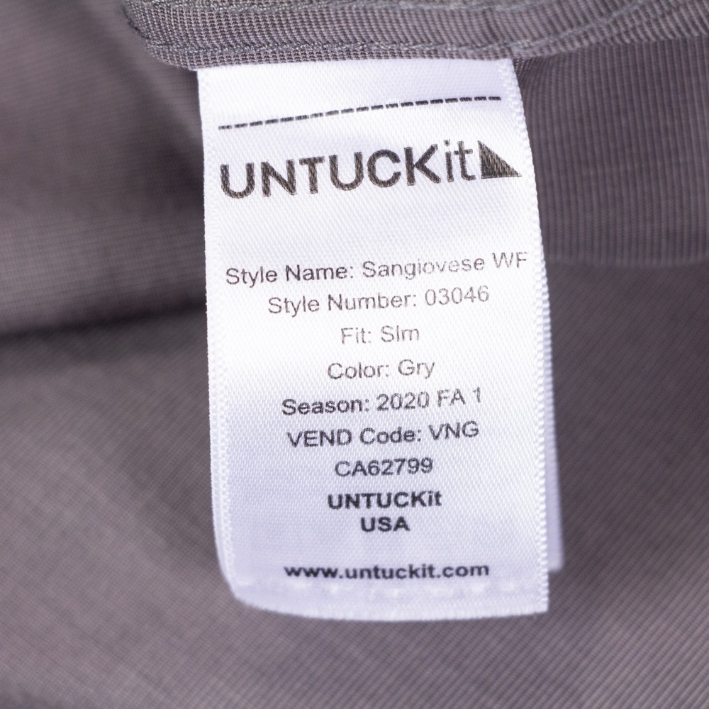UNTUCKit Sangiovese Mens M Slim Fit Wrinkle Free Shirt Grey - Picture 6 of 12